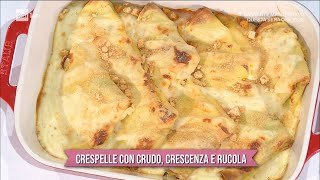 Crespelle con crudo crescenza e rucola  È sempre mezzogiorno 18032022 [upl. by Bibby]