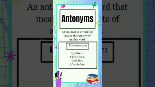 Antonyms  What are Antonyms  English Grammar  The Study Corner  antonyms grammar shorts [upl. by Enicnarf]