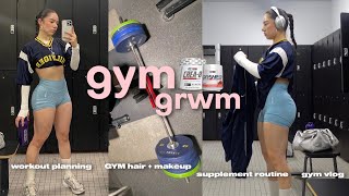 GYM GRWM workout planning hairmakeup supplement routine gym vlog ✿ [upl. by Allebara]