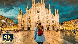 Milan Italy 🇮🇹 4K Evening City Walking Tour 2024 [upl. by Imotas]