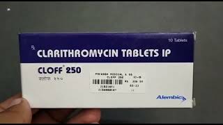 Cloff 250 Tablet  Clarithromycin 250mg Tablet uses  Cloff 250mg Tablet uses Side effects benefits [upl. by Mosora656]