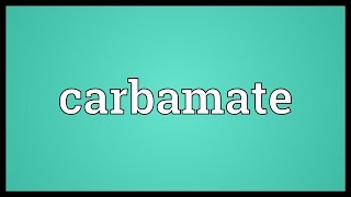 Carbamate Meaning [upl. by Onileva]