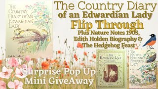 Edith Holden flip thru A Country Diary of an Edwardian Lady plus surprise popup giveaway [upl. by Naeerb]