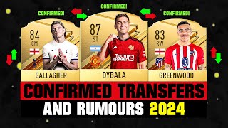 FIFA 24  NEW CONFIRMED TRANSFERS amp RUMOURS 🤪🔥 ft Dybala Gallagher Greenwood etc [upl. by Lenod]