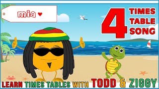 4 Times Table Song Learning is Fun The Todd amp Ziggy Way [upl. by Valonia]