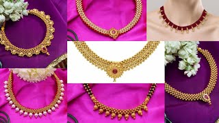 Thushi Necklace Designs  Waman Hari Pethe light Weight Gold Thushi Necklace [upl. by Vaden]