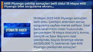 Milli Piyango çekilişi sonuçları belli oldu 19 Mayıs Milli Piyango bilet sorgulama ekranı [upl. by Fahy988]