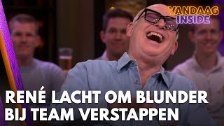 René schiet in lach om blunder bij team van Max Verstappen Dat kan toch niet  VANDAAG INSIDE [upl. by Moulden]