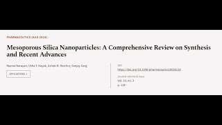 Mesoporous Silica Nanoparticles A Comprehensive Review on Synthesis and Recent Advan  RTCLTV [upl. by Olegnalehcim380]