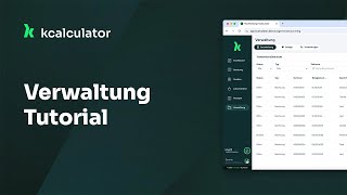 kcalculator Tutorial  Verwaltung [upl. by Drofniw]