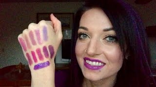 Top 10 Favorite Purple Lipsticks  Lip Swatches [upl. by Ermin]