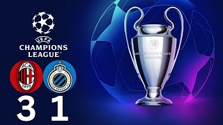 Christian Pulišić Olympic Goal  Milan vs Club Brugge 31 Highlights  UEFA Champions League 2024 [upl. by Hareemas]