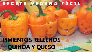 RECETAS DE HALLOWEEN FÁCILES Y RÁPIDAS PIMIENTOS RELLENOS AL HORNO [upl. by Jandel288]