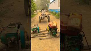 Handcart with Two Diesel engines Start 😫 trending viralvideo shorts [upl. by Drofla]