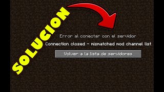 Solucion Del Error connection closed mismatched mod channel list En Minecraft Aternos Español [upl. by Retniw]