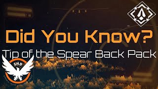 Division 2 Did You Know Tips Back Pack [upl. by Hannover]