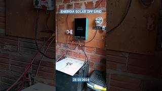 ENERGIA SOLAR 100 OFF GRID 👉🏼 hybrid solar inverter offgrid renewableenergy [upl. by Ymmac]