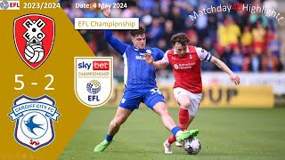 Rotherham United 52 Cardiff City Matchday46 EFL Championship 2324 Highlight [upl. by Aleacem]