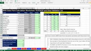 Excel Magic Trick 1017 BMX State Point Calculation Worksheet VLOOKUP and Data Validation List [upl. by Hannaj369]