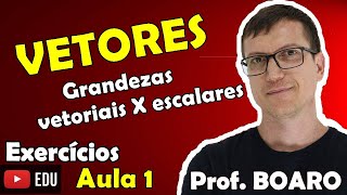 GRANDEZAS VETORIAIS X GRANDEZAS ESCALARES  VETORES  EXERCÍCIOS RESOLVIDOS  AULA 1 [upl. by Had]