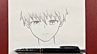 Easy to draw  how to draw anime boy stepbystep [upl. by Goss152]