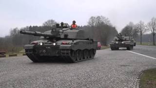 Challenger 2 main battle tanks driving by [upl. by Prochora76]