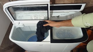 how to use haier semi automatic washing machine washingmachine [upl. by Garrick]