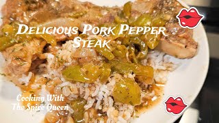 Delicious Pork Pepper Steak With Gravy amp Rice [upl. by Llednav256]