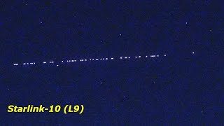 SpaceX Starlink 9 10 Satellites Train seen from Earth  20 hours after launch 08082020 [upl. by Ransom]