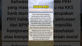 Benarkah Saldo PKH Cair Hari ini 5 November 2024 di Semua Bank Simak penjelasannyapkh bpnt [upl. by Einnoc545]