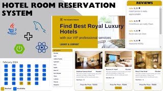 Hotel Room Reservation System Project using Spring Boot React JS amp MySQL  Full Stack Project [upl. by Asselem]