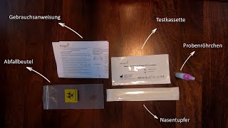 Anleitung CoronaSchnelltests für Zuhause – Hotgen SARSCoV2 Antigentest Nasenabstrich [upl. by Kenric14]