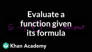 Evaluating functions given their formula  Functions and their graphs  Algebra II  Khan Academy [upl. by Rehctaht]