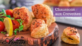 chaussons aux crevettes et champignons à la pate feuilletée feuilletés apéro [upl. by Sylvester212]