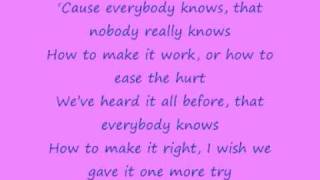 John Legend  Everybody Knows with lyrics [upl. by Kylie655]