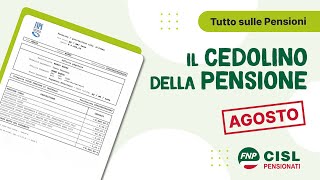 Cedolino della pensione di agosto [upl. by Amikahs]