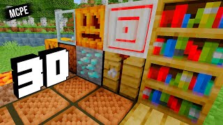 Minecraft PE 3D TEXTURE PACK Best MCPE Texture Pack with Shader [upl. by Nylacaj]