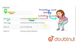 Hyperpnea is  CLASS 12  BREATHING AND EXCHANGE OF GASES  BIOLOGY  Doubtnut [upl. by Tnirb697]