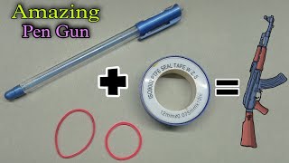 How to make powerful pen gun  How to make pen Slinghshot  Pen ki banduk kaise banate hain [upl. by Orrin593]