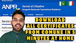 How to download il certificato stato di famiglia at home without going to the municipality office [upl. by Jemine586]