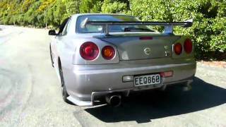 R34 GTR Exhaust Sound  Amuse R1 Titan with OEM front pipe [upl. by Eniad]