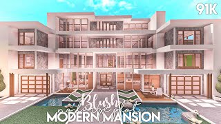 Blush Modern Mansion no large plot  Bloxburg Build [upl. by Etan]