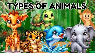 Classification of Animals Learn About Animals And their Names Animal Sounds pebbleskidslearning [upl. by Yasmin]