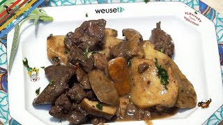 167  Fegatini con funghi porcinimolto meglio dei rubini secondo a base di carne buonissimo [upl. by Animsaj496]