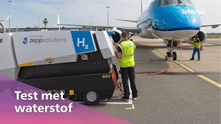 Eerste testen met waterstof Ground Power Unit op Schiphol [upl. by Skoorb]