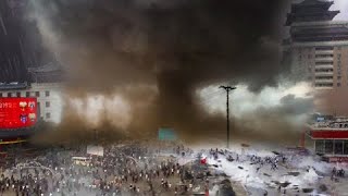 Shocking footage A powerful tornado sweeps away everything in its path in China [upl. by Fowle]