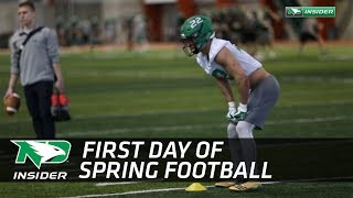 UND Football  First Day of Spring Practice  3218 [upl. by Hulbard939]