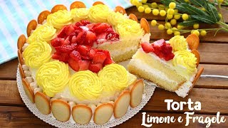 TORTA LIMONE E FRAGOLE 🍋🍓 Ricetta Facile [upl. by Hwang625]