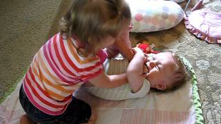 cutest toddler tickling baby [upl. by Magbie11]