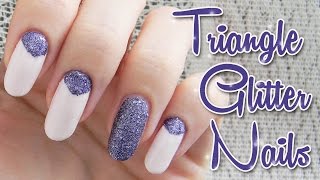 Trblietavá trojuholníkova manikúra  Glitter triangle nails [upl. by Atterual]